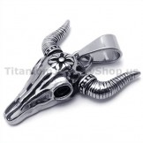 Vintage Native American Titanium Buffalo Skull Pendant  - Free Chain 18880