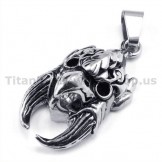 Titanium Hawk Skull Pendant - Free Chain 19149