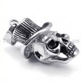Titanium Skull Design Pendant with Hat - Free Chain 19232