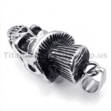 Titanium Skull Design Pendant with Hat - Free Chain 19232