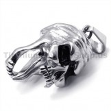 Titanium Skull Design Pendant with Movable Tongue - Free Chain 19233