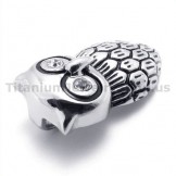 Titanium Owl Pendant with Diamond - Free Chain 19378