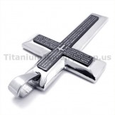 Two Layers Pure Titanium Black Cross Pendant - Free Chain 19300