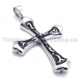 Black Titanium Cross Pendant - Free Chain 19304