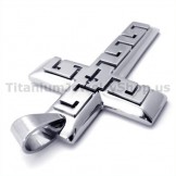 Silver Cross Titanium Pendant - Free Chain 19317