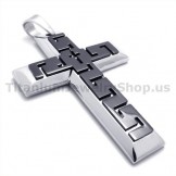Black Titanium Cross Pendant - Free Chain 19318