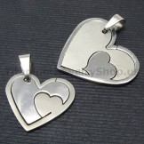 Matching Set Sweetheart Titanium Lovers Pendants-Free Chains 10609