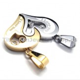 Sweetheart Titanium Lovers Pendants with Diamonds-Free Chains 17494