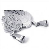 "Love You" Titanium Lovers Pendants with Diamonds-Free Chains 19093