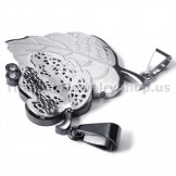 "Love You" Titanium Lovers Pendants with Diamonds-Free Chains 19094