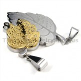 "Love You" Titanium Lovers Pendants with Diamonds-Free Chains 19095