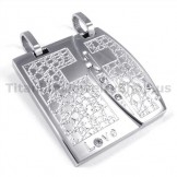 Love Titanium Lovers Pendants with Diamonds-Free Chains 19096