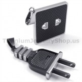 Socket and Plug Black Titanium Lovers Pendants-Free Chains 19103