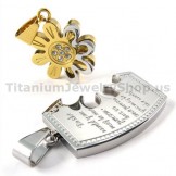 Gloden Titanium Lovers Pendants-Free Chains 19111