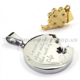 Gloden Four Leaves Clover Titanium Lovers Pendants-Free Chains 19118