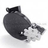 Four Leaves Clover Black Titanium Lovers Pendants-Free Chains 19119