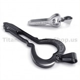 Black Titanium Lovers Key Pendants-Free Chains 19123