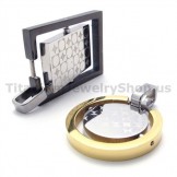 His & Hers Titanium Lovers Pendants-Free Chains 19362