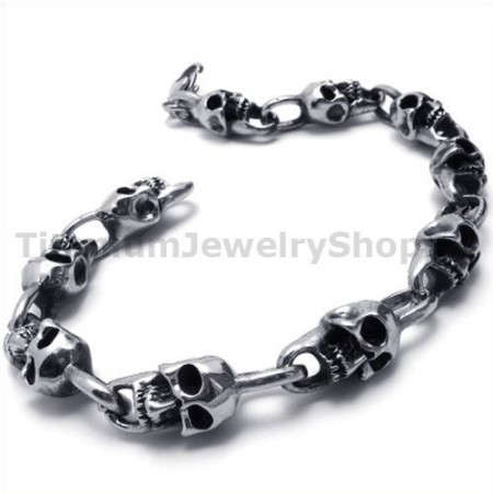 Mens Titanium Skull Bracelet 18911