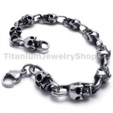 Mens Titanium Skull Bracelet 18911