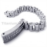Mens Titanium Bracelet with Diamonds 19049