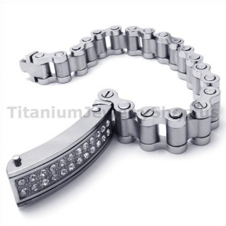 Mens Titanium Bracelet with Diamonds 19049