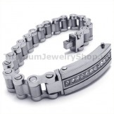 Mens Titanium Bracelet with Diamonds 19050