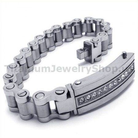 Mens Titanium Bracelet with Diamonds 19050