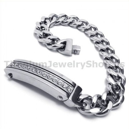 Mens Titanium Bracelet with Diamonds 19052