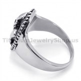 Three Skull Titanium Ring 19235