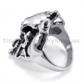 Snakes Skull Titanium Ring 19236