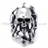 Snakes Skull Titanium Ring 19236