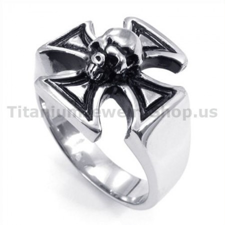 Cross Skull Titanium Ring 19250