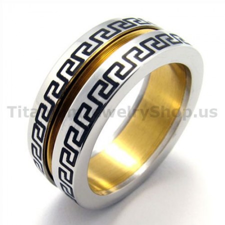 Gloden Titanium Ring 19273