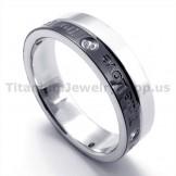 True Love Black Titanium Ring with Diamond 19276
