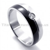 Black Titanium Ring with Diamond 19282