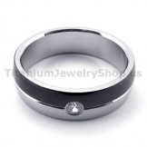 Black Titanium Ring with Diamond 19282