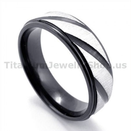 Black Titanium Ring with Diamond 19283