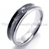 Sweetheart Black Titanium Ring with Diamond 19307