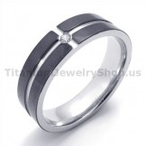Black Titanium Ring with Diamond 19334
