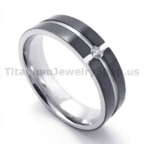 Black Titanium Ring with Diamond 19334