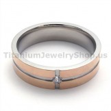 Gloden Titanium Ring with Diamond 19335