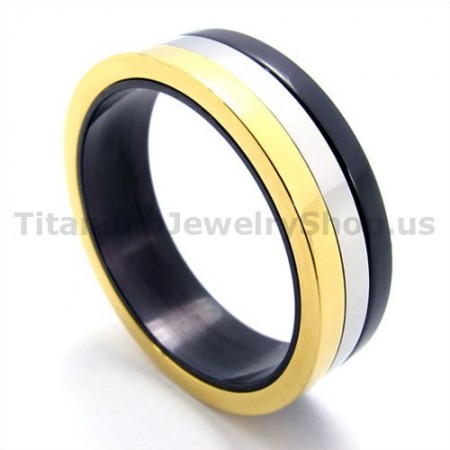 Three Colors Titanium Ring 19336
