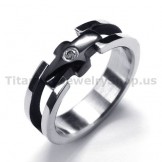 Cross Titanium Ring with diamond 18435