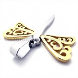gold wings dragonfly titanium cross pendant 19454