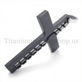 black mens fashion titanium cross pendant 19645