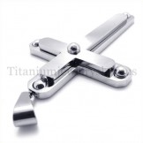 two layers with diamond fashion titanium cross pendant 19654