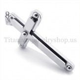 two layers with diamond fashion titanium cross pendant 19654