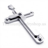 two layers with diamond fashion titanium cross pendant 19654