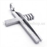 pure silver asymmetric shape fashion men titanium cross pendant 19656